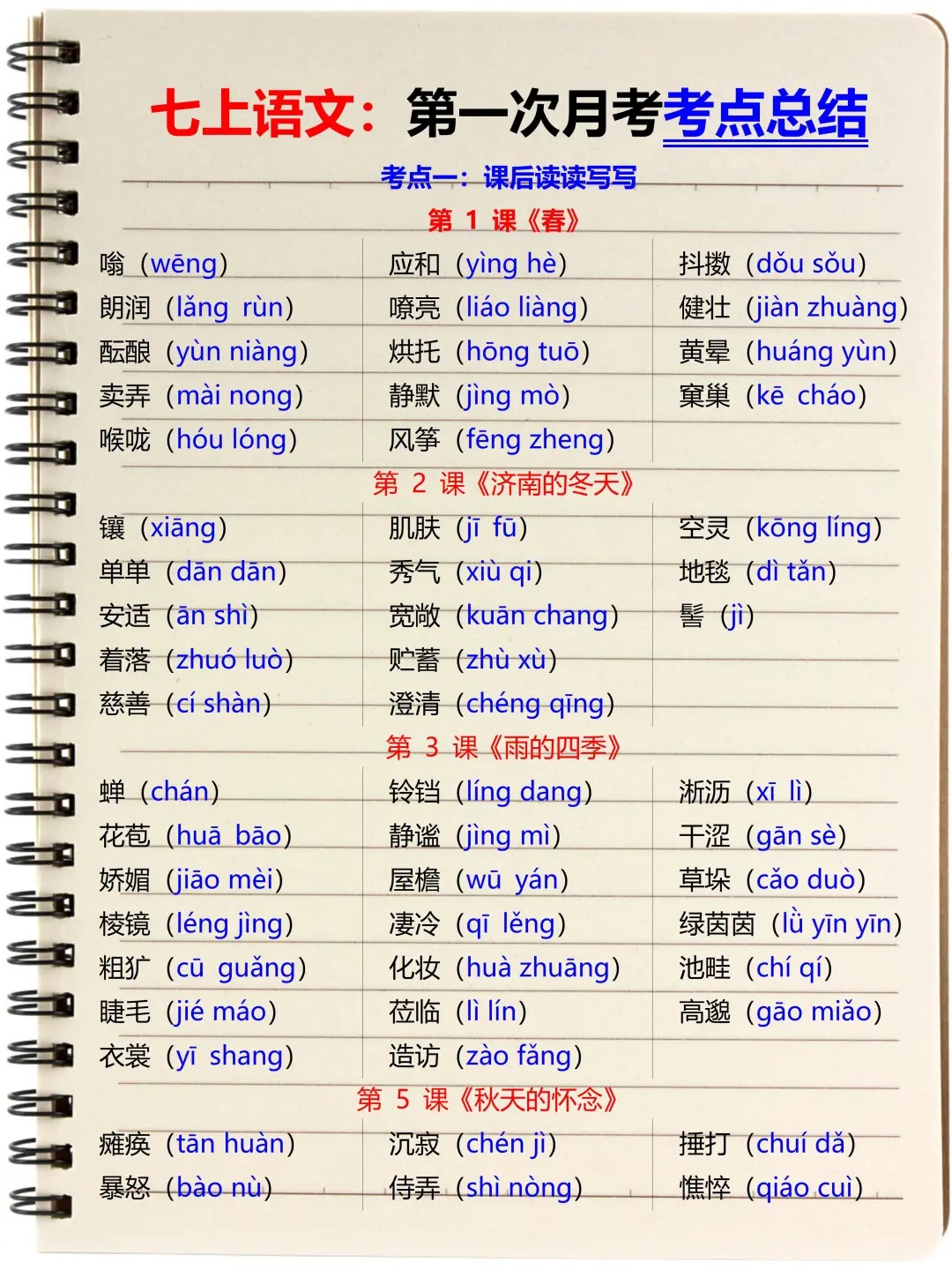 初一第一次月考就是大洗牌,精准复习直接抄 第2张 初一第一次月考就是大洗牌,精准复习直接抄 第2张